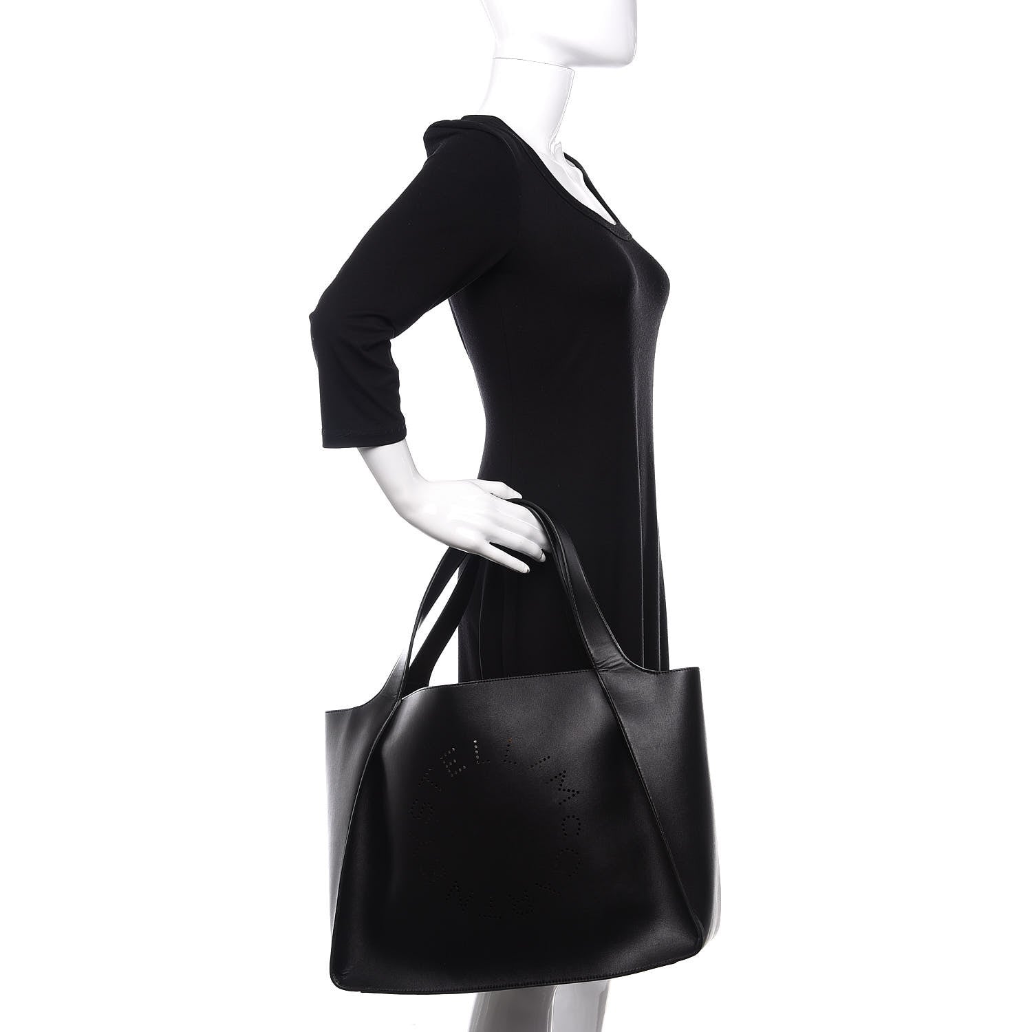 Stella McCartney Eco Alter Nappa East West Perforated Tote Black 3 of 10