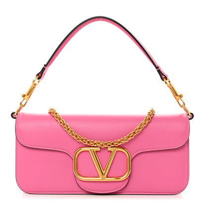 Valentino Garavani Calfskin Vlogo Loco Shoulder Bag Feminine Pink 1 of 12