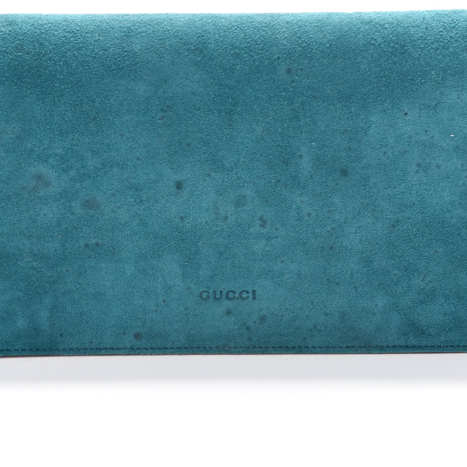 Gucci Suede Crystal Broadway Clutch Teal Green 14 of 14