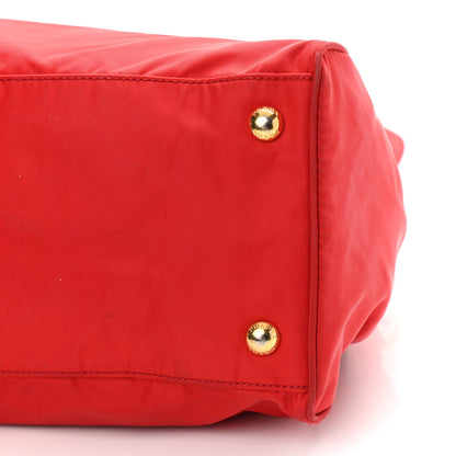 Prada Tessuto Nylon Saffiano Shoulder Bag Rosso 9 of 13