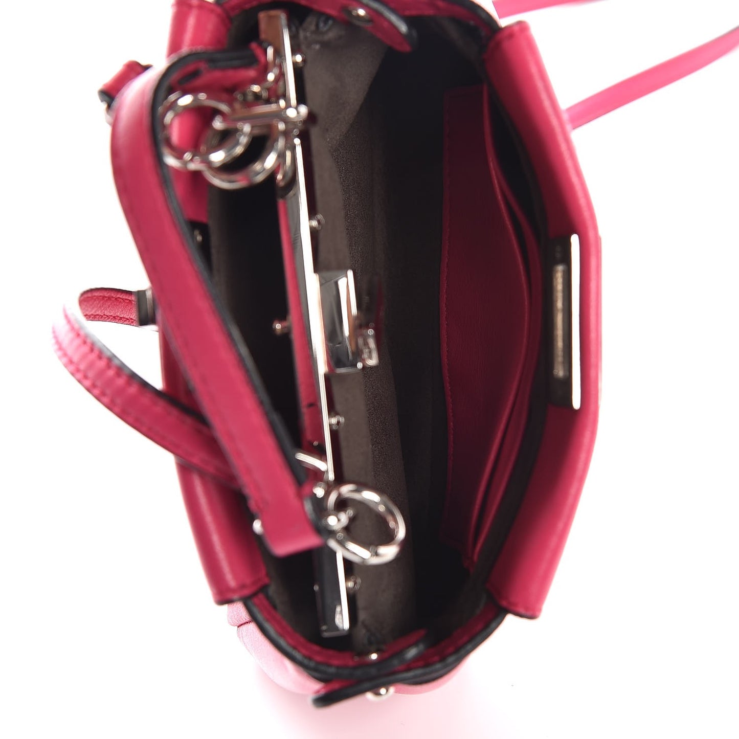 Shiny Nappa Micro Peekaboo Iconic Satchel Fuxia