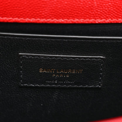 Saint Laurent Grain De Poudre Medium Monogram Kate Satchel Red 7 of 11