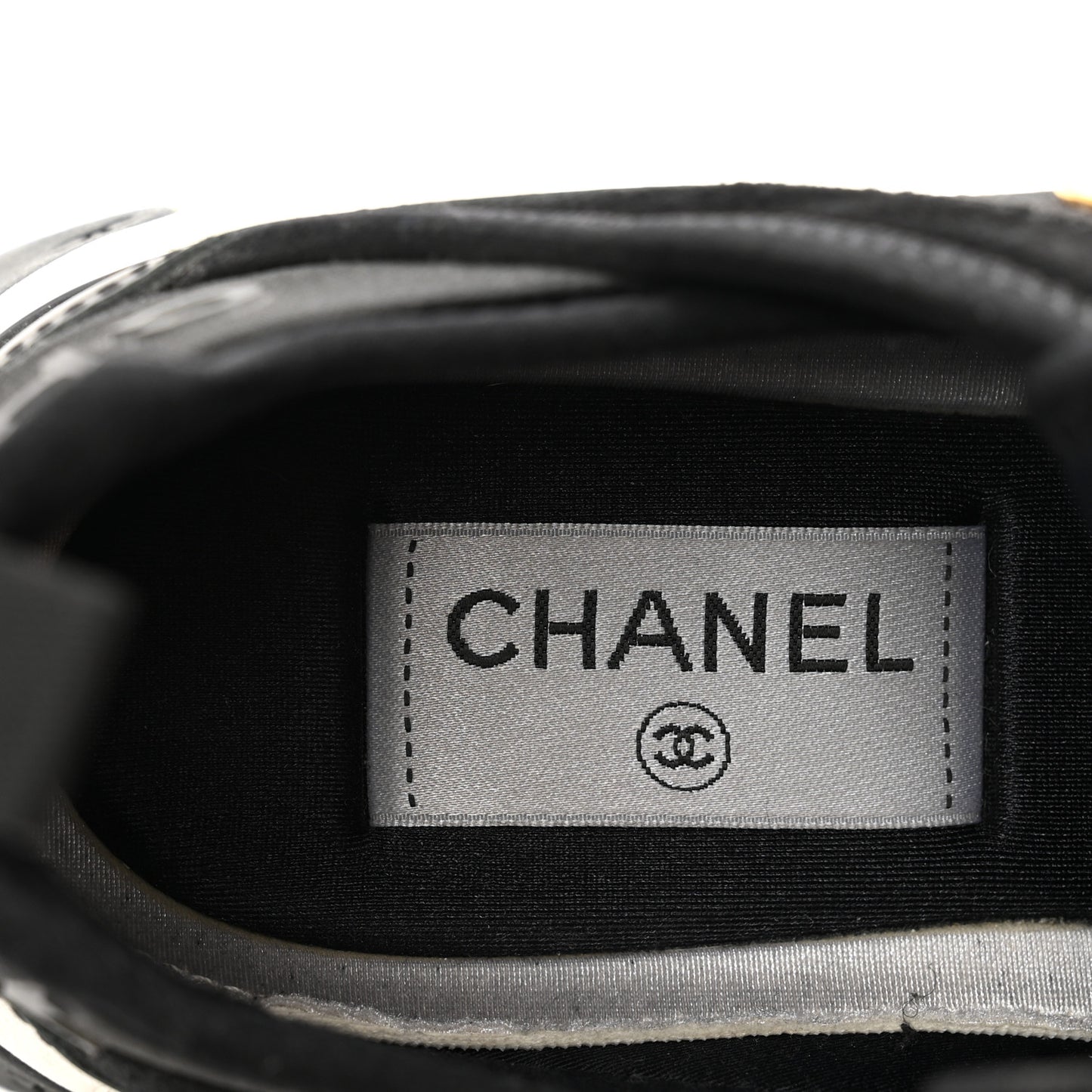 Velvet Calfskin Mixed Fibers CC Sneakers 36.5 Black