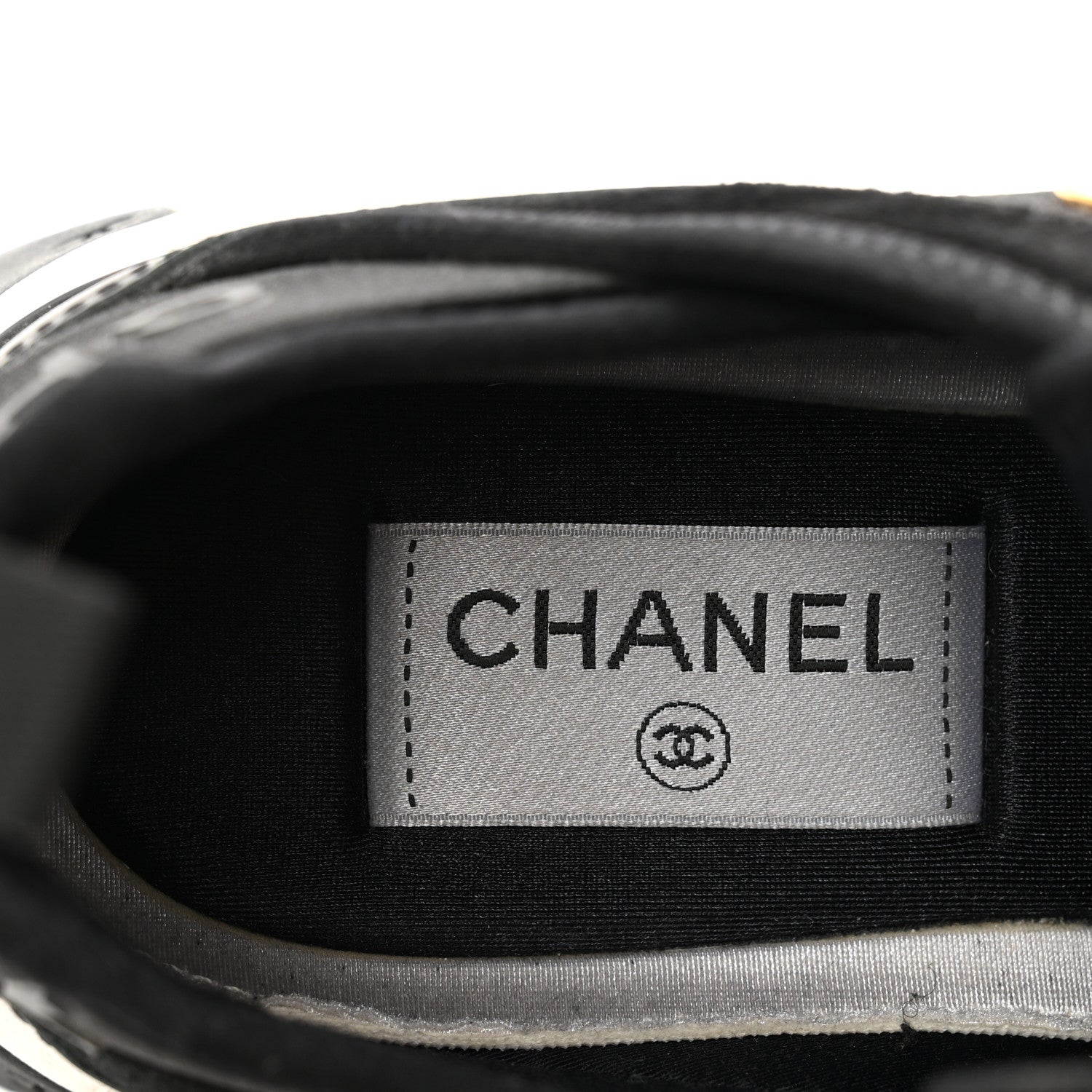 Chanel Velvet Calfskin Mixed Fibers CC Sneakers 36.5 Black 7 of 10
