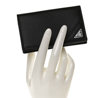 Prada Vitello Micro Grain Card Holder Black 2 of 9