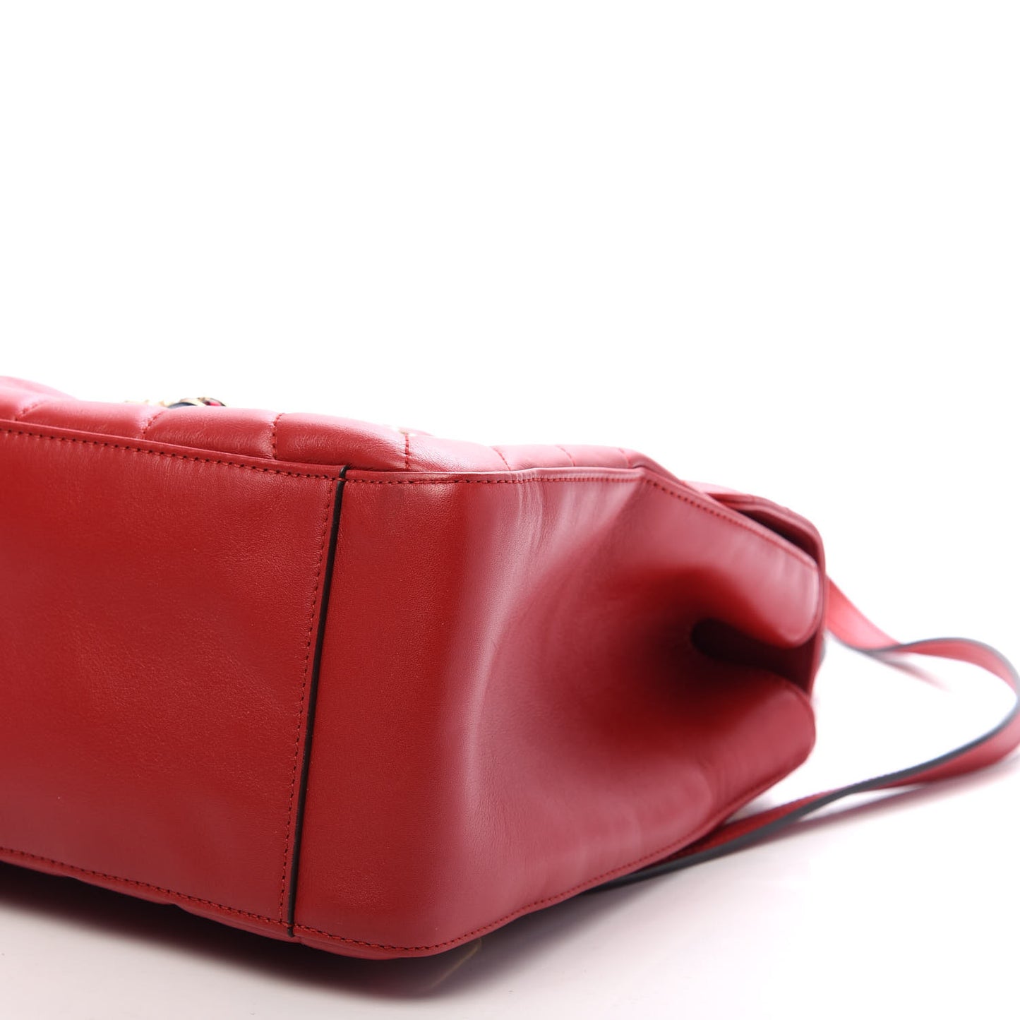 Calfskin Bamboo Trapuntata Queen Margaret Backpack Hibiscus Red