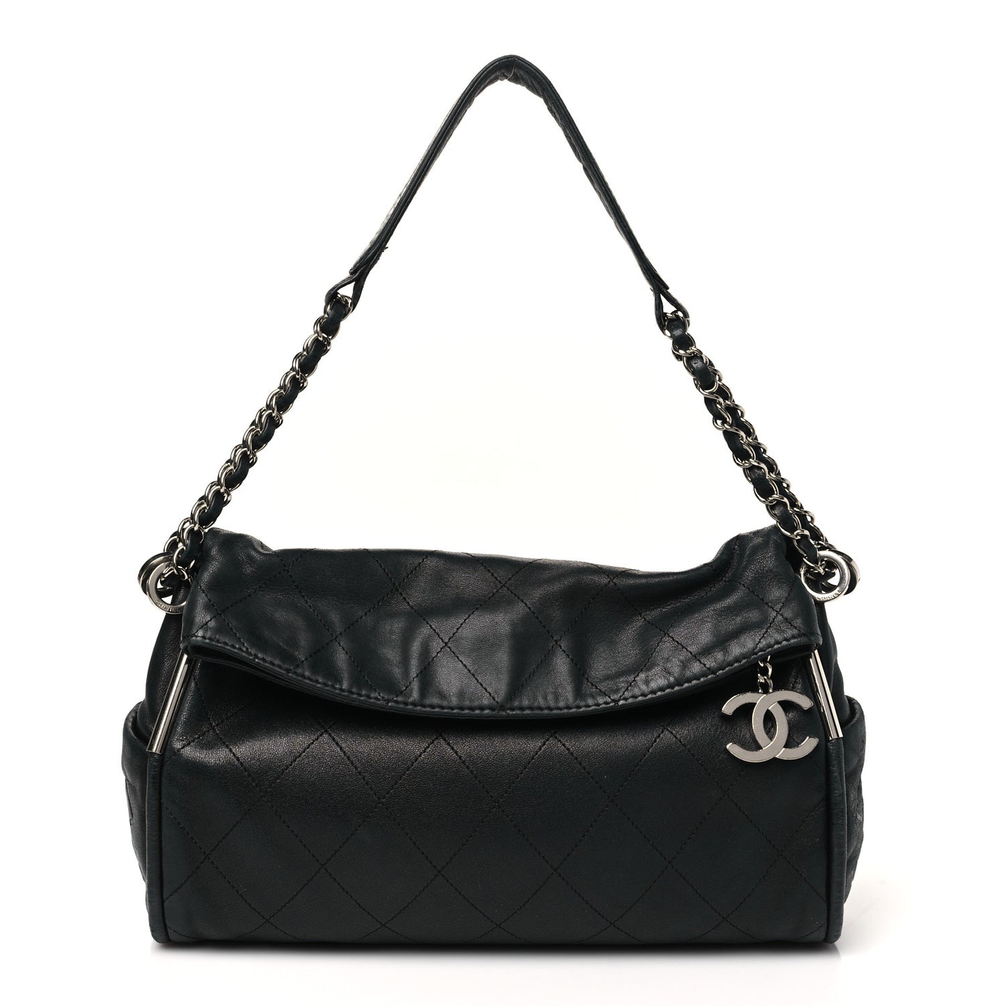 Lambskin Stitched Medium Ultimate Soft Tote Black