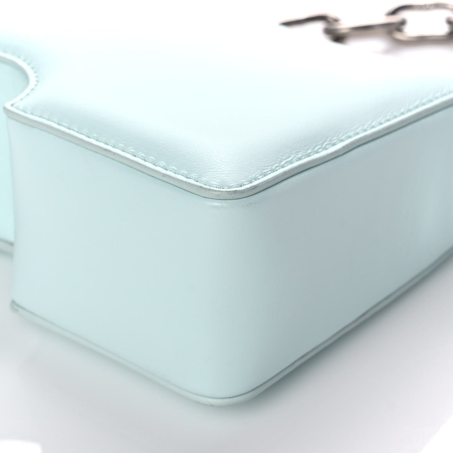 OFF WHITE Calfskin Burrow 20 Crossbody Bag Light Blue