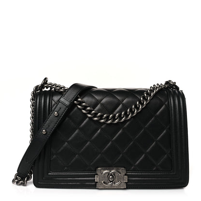 Chanel Lambskin Quilted Medium Boy Flap Black 1 of 9