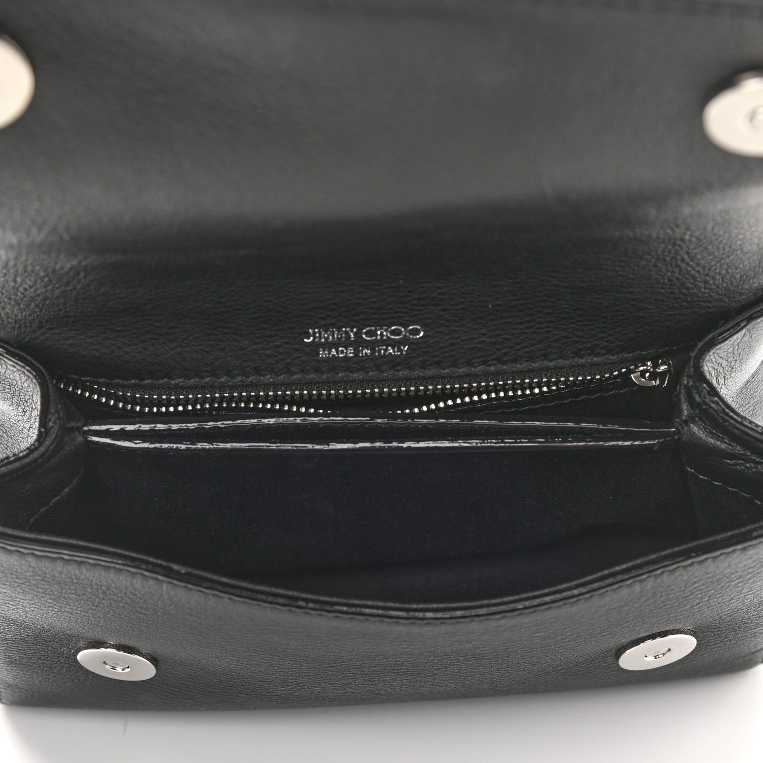 Jimmy Choo Calfskin Crystal Small Cheri Top Handle Bag Black