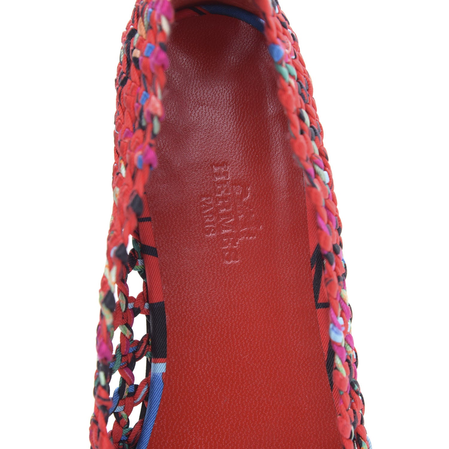 Hermes Printed Silk Braided Minorque Ballerina Flats 39.5 Multicolor 6 of 8
