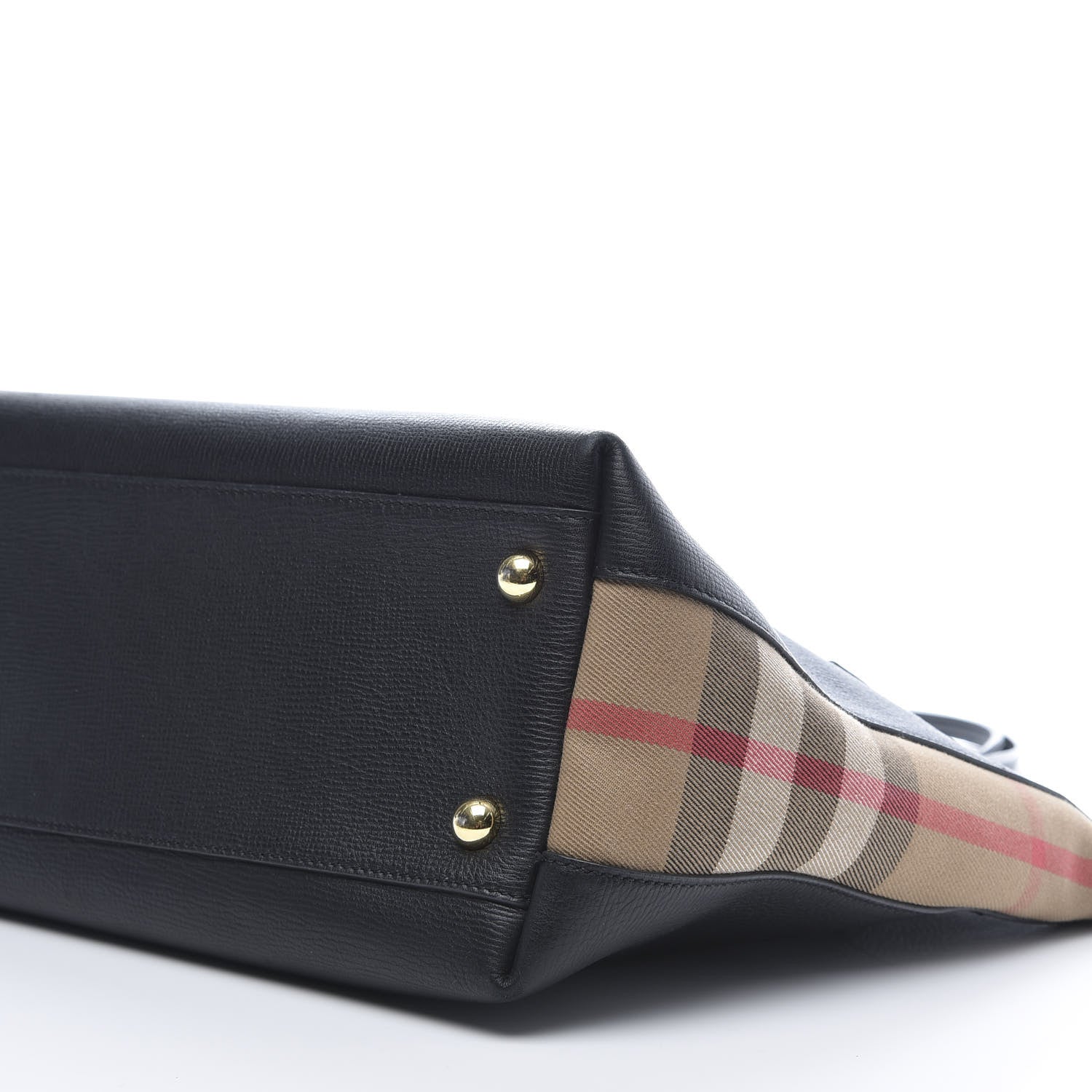 Burberry Derby Calfskin House Check Medium Welburn Tote Black 8 of 10