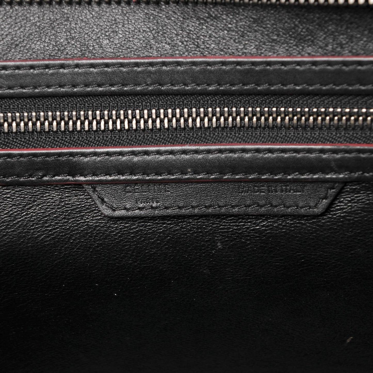 Smooth Calfskin Mini Luggage Black Pink Trim