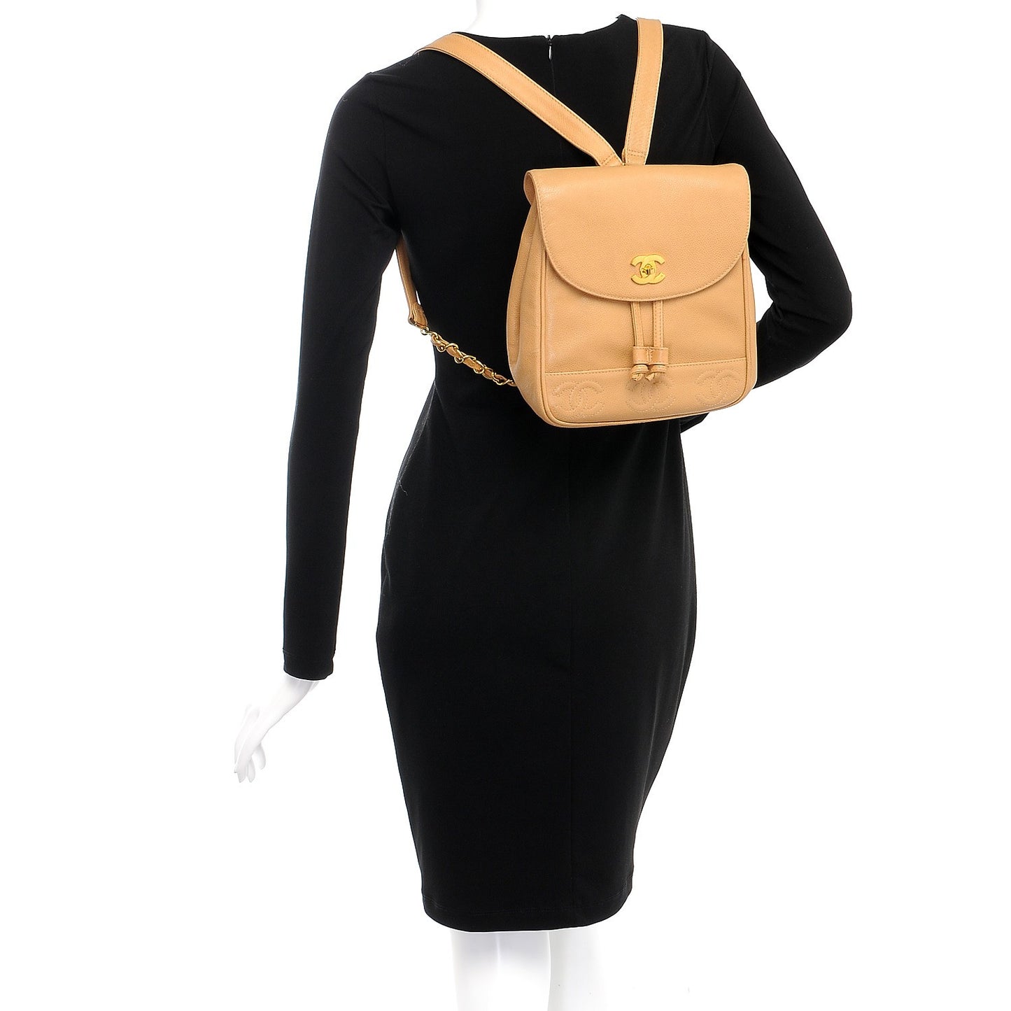 Caviar CC Backpack Beige