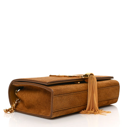 Saint Laurent Suede Small Classic Monogram Kate Tassel Satchel Light Ochre 4 of 8