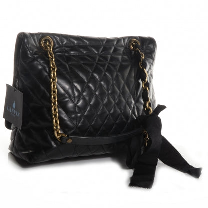 Lanvin Quilted Calfskin Happy Medium Shoulder Bag Black 3 of 8