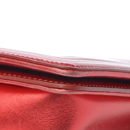 Chanel Metallic Patent Quilted Medium Boy Flap Red 14 of 16