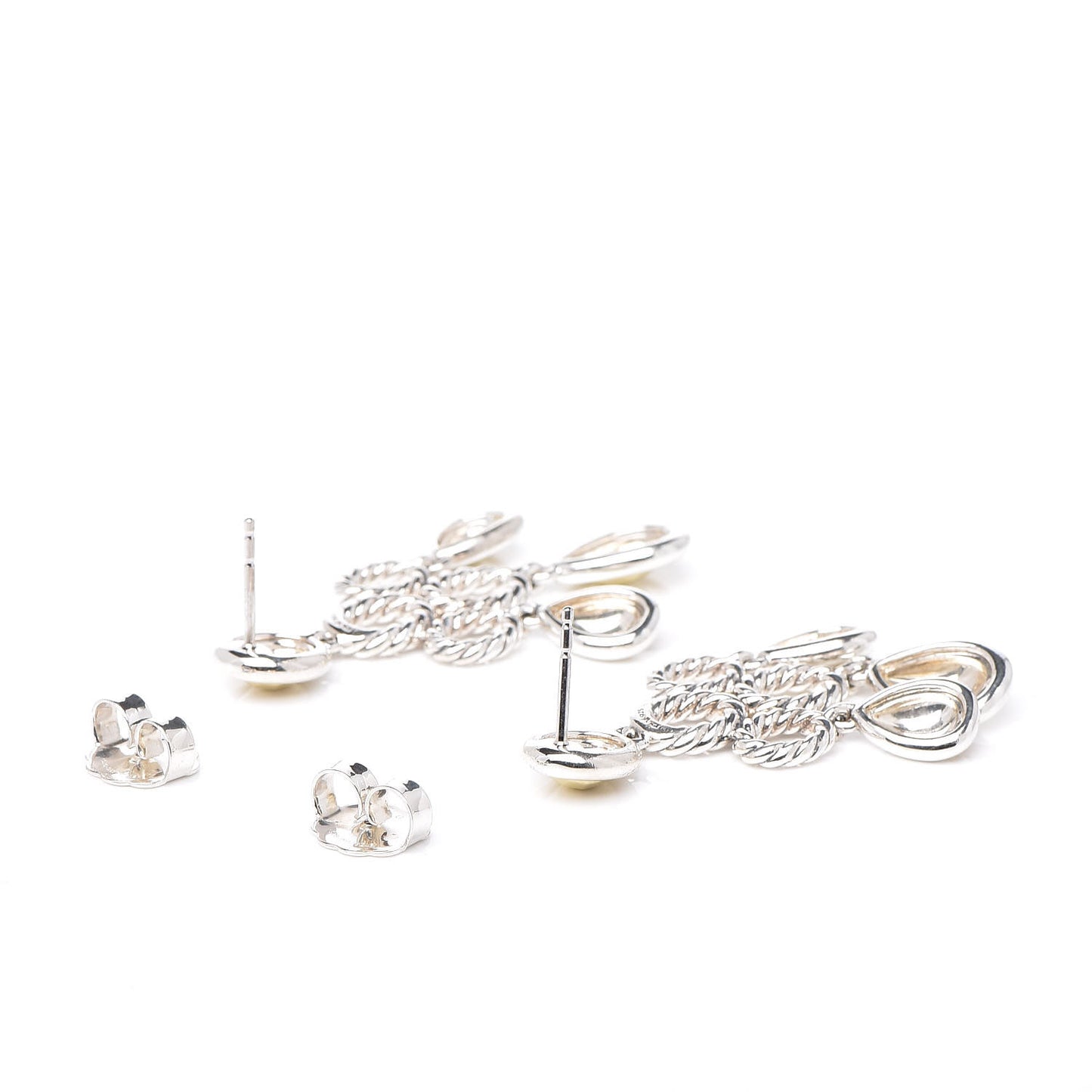 Sterling Silver 14K Yellow Gold Chandelier Earrings