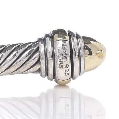 David Yurman Sterling Silver 14K Yellow Gold 5mm Cable Classics Dome Bracelet 5 of 7