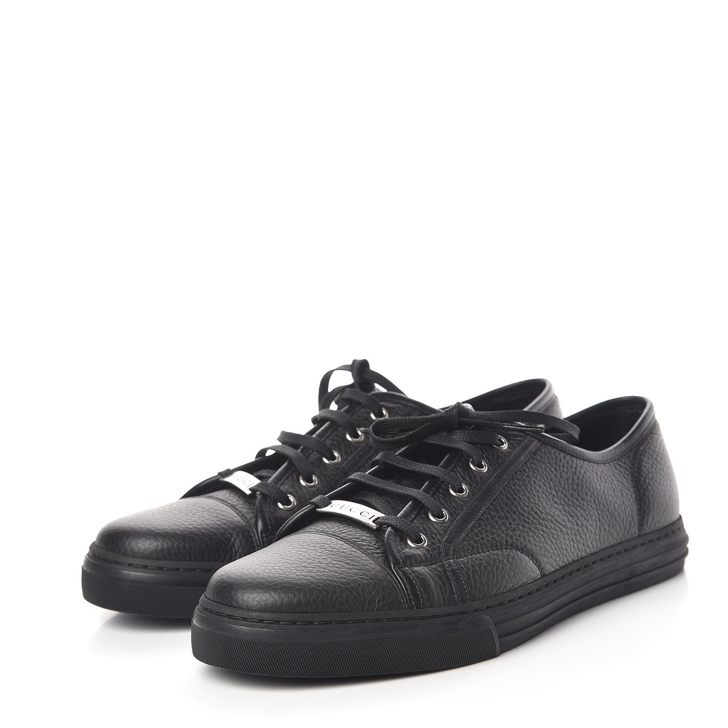 Gucci Nappa Mens Low Top Sneakers 10.5 Black 3 of 9