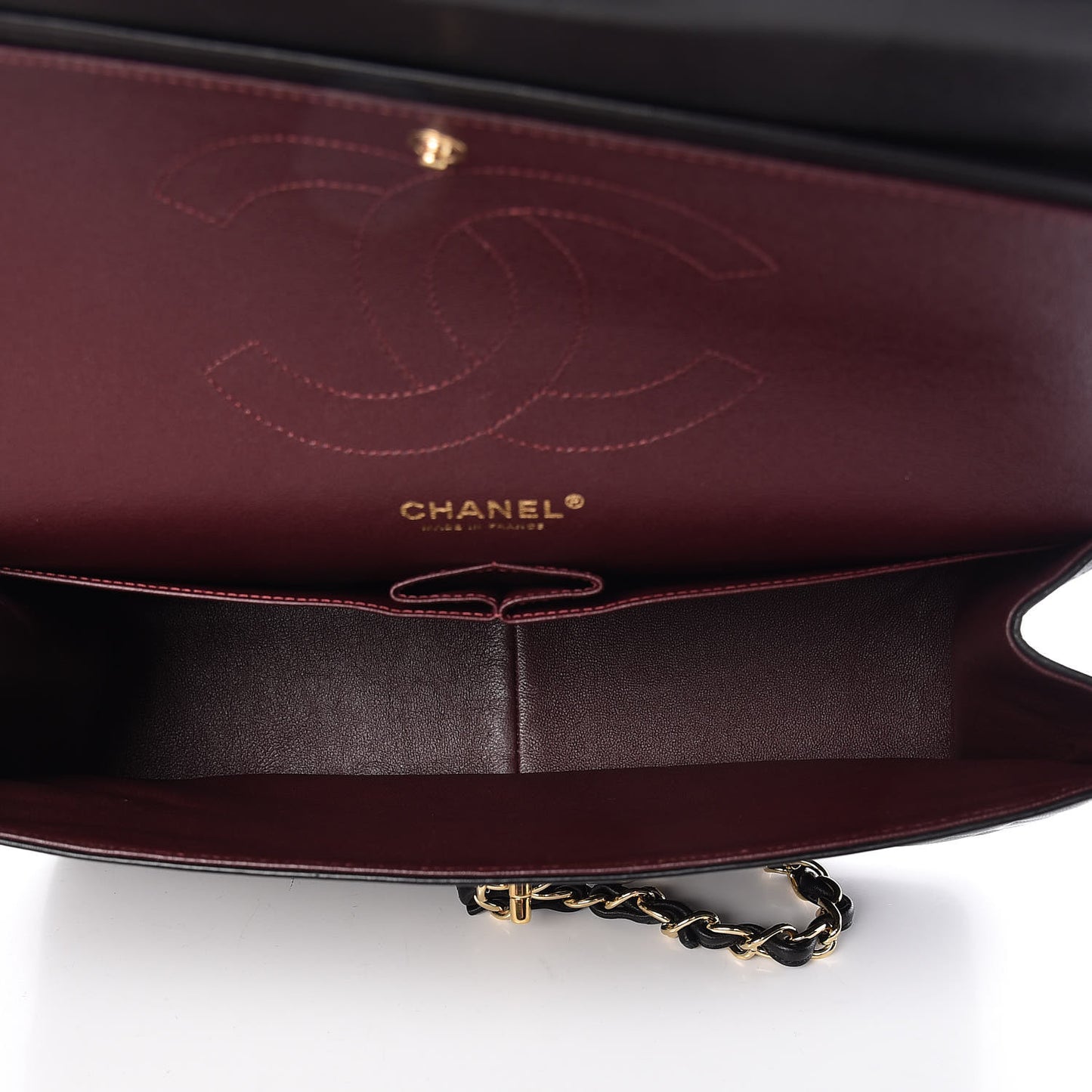 Lambskin Quilted Jumbo Double Flap Black