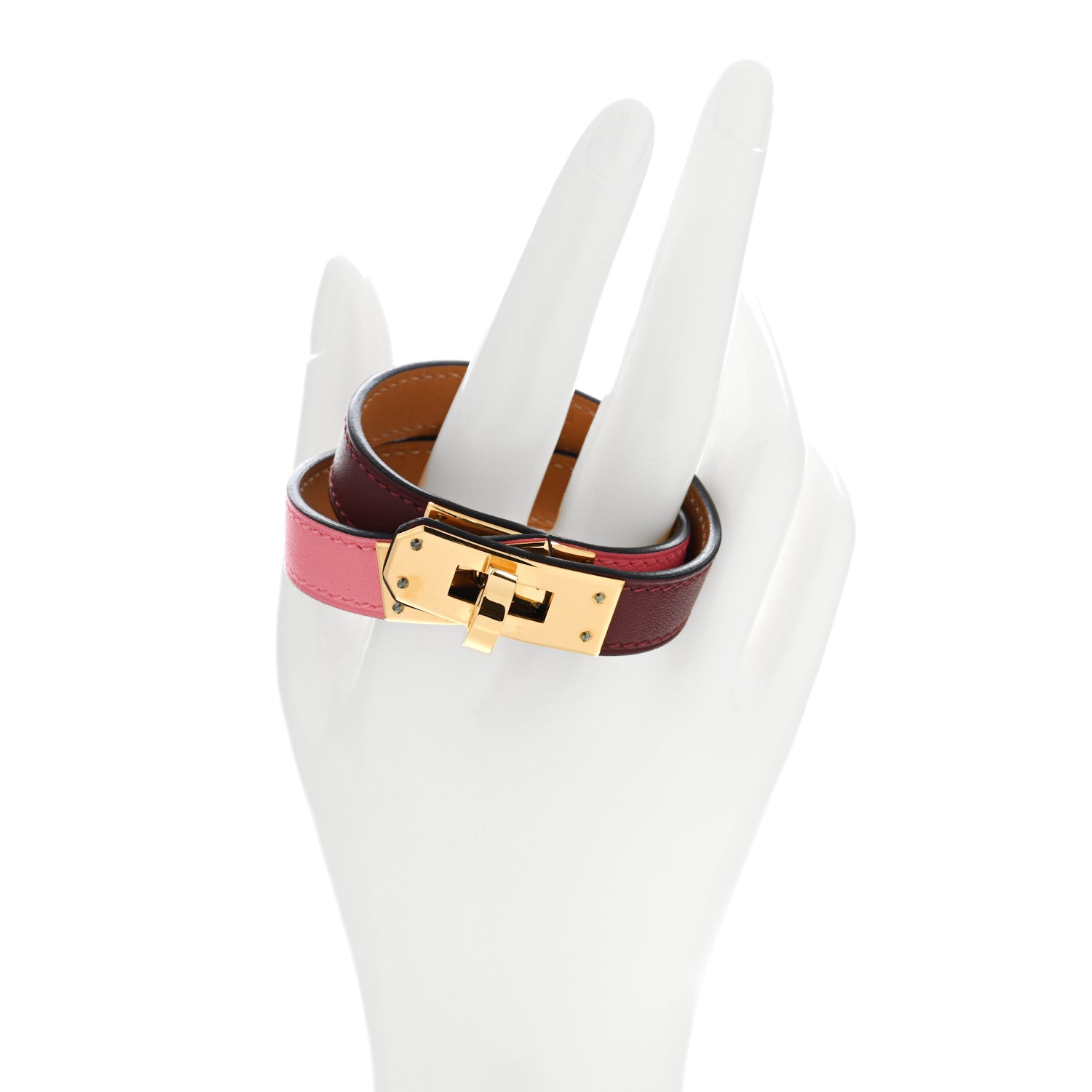 Hermes Swift Kelly Double Tour Bracelet T2 Rouge H Rose D'ete 2 of 5