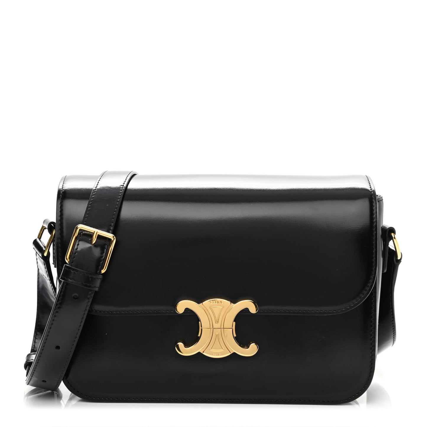 Shiny Calfskin Medium Triomphe Black