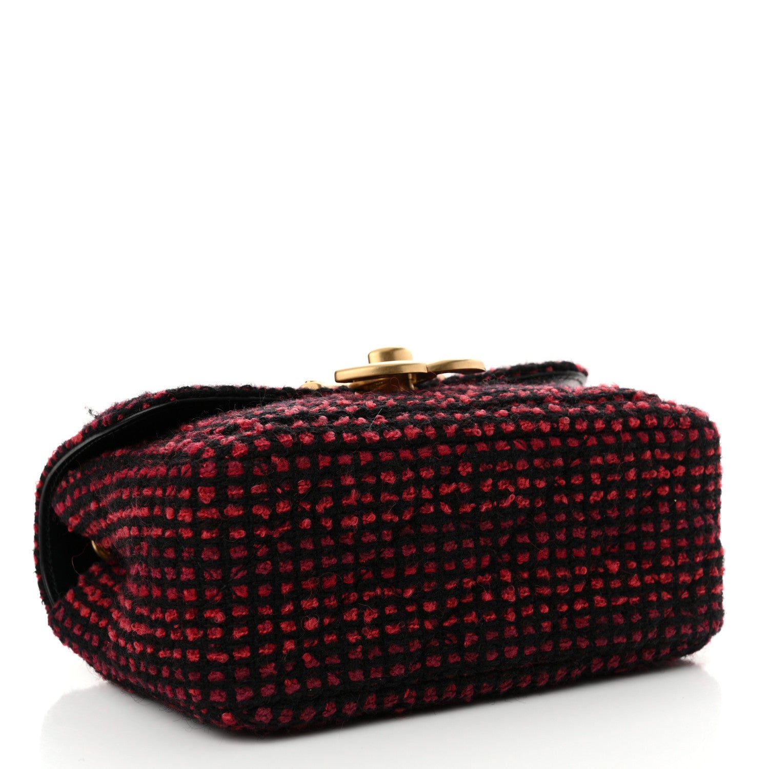Chanel Tweed Quilted Mini Maxi CC Flap Burgundy Black 4 of 10