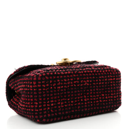 Chanel Tweed Quilted Mini Maxi CC Flap Burgundy Black 4 of 10