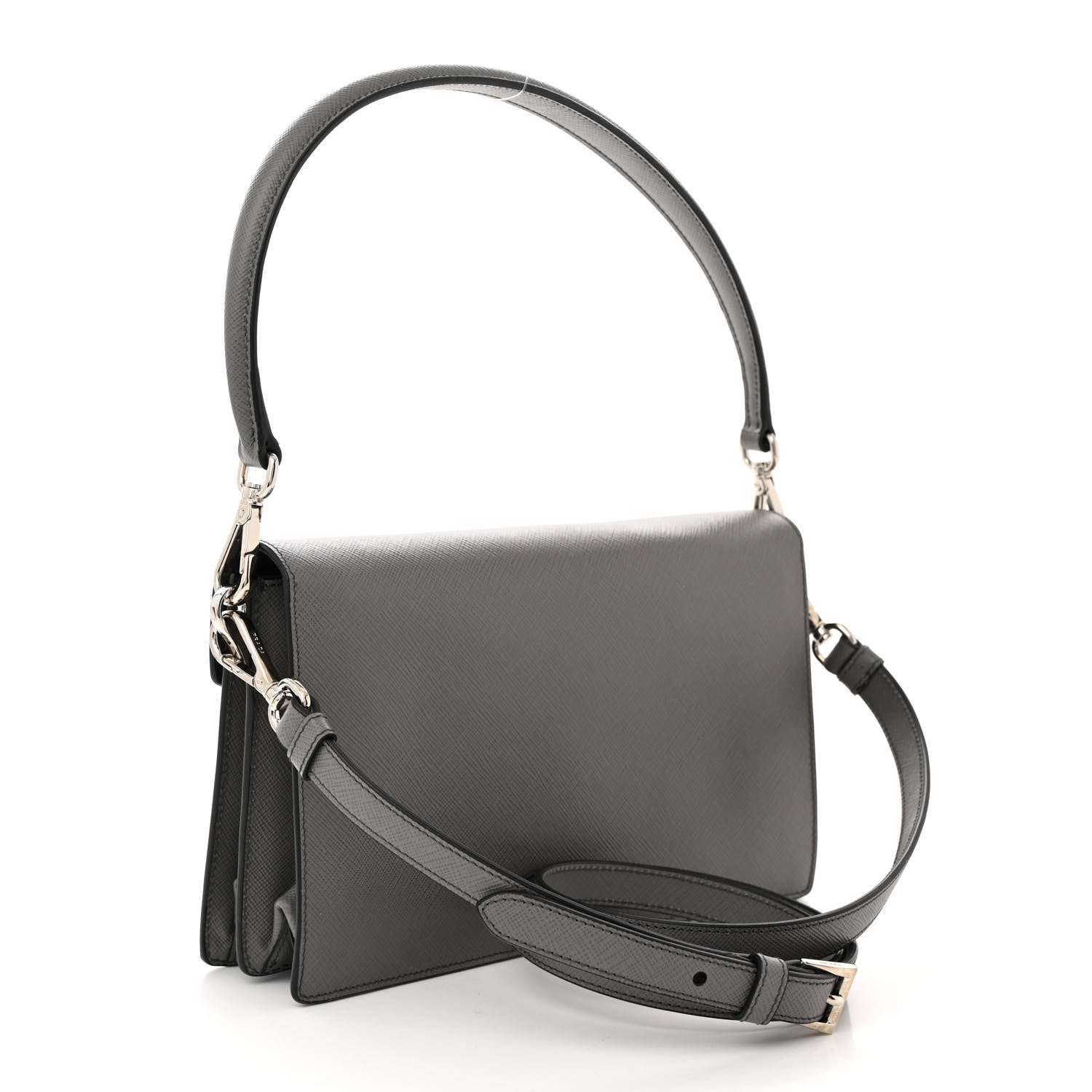 Prada Saffiano Sound Crossbody Bag Marmo 3 of 9
