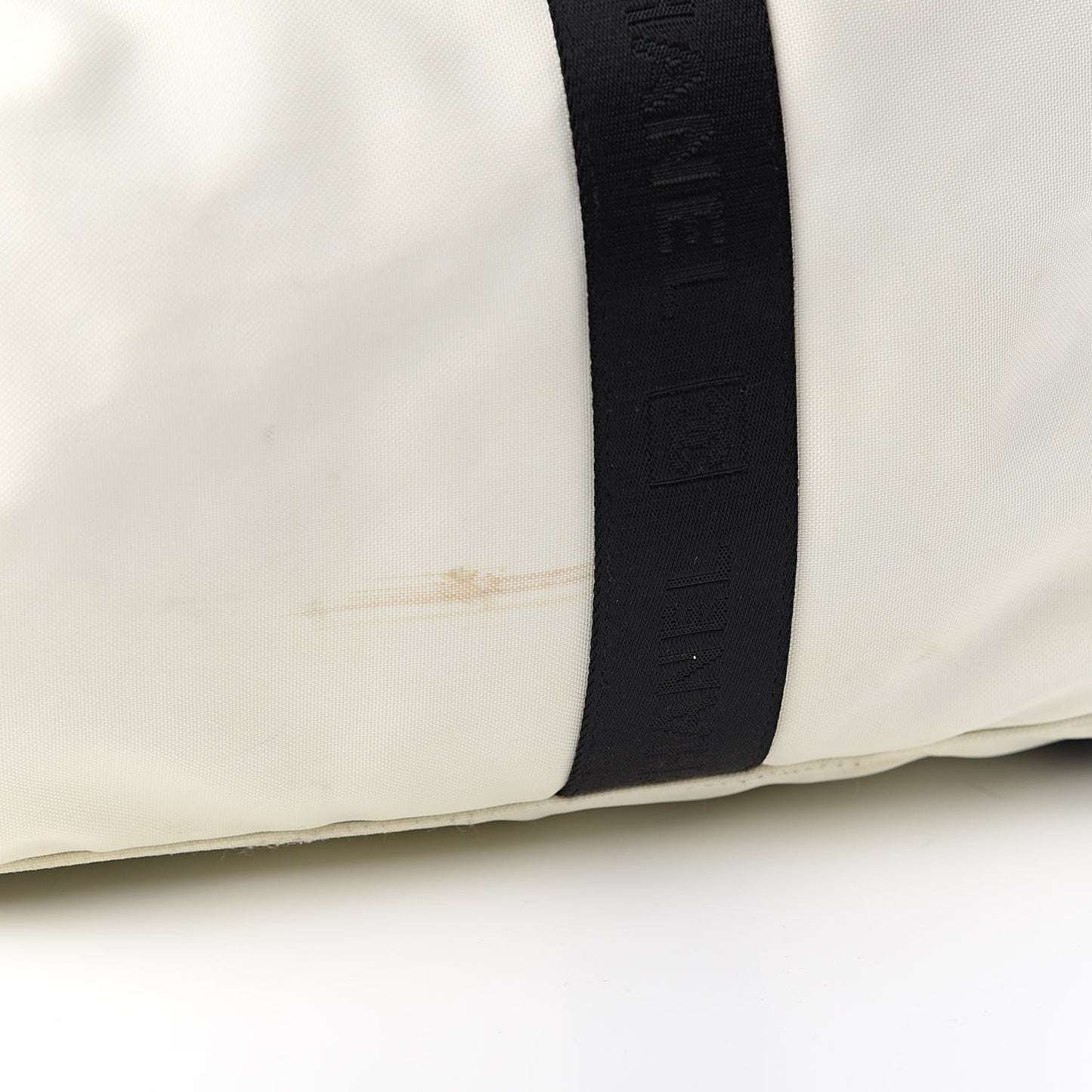 Nylon Sport Logo Duffel Bag White