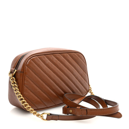 Gucci Glazed Calfskin Matelasse Diagonal Small GG Marmont Chain Shoulder Bag Cuir 3 of 10