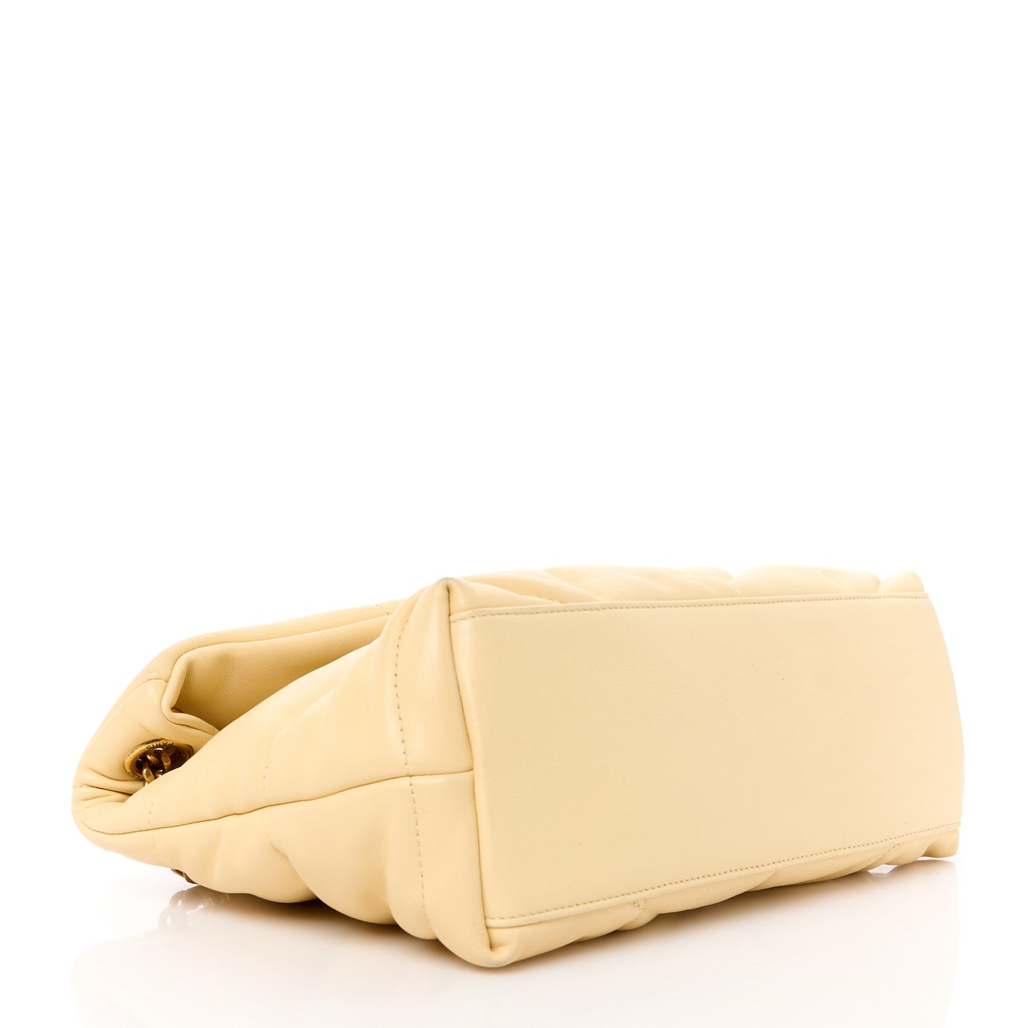 Lambskin Quilted Small Loulou Puffer Monogram Chain Satchel Jaune Pale