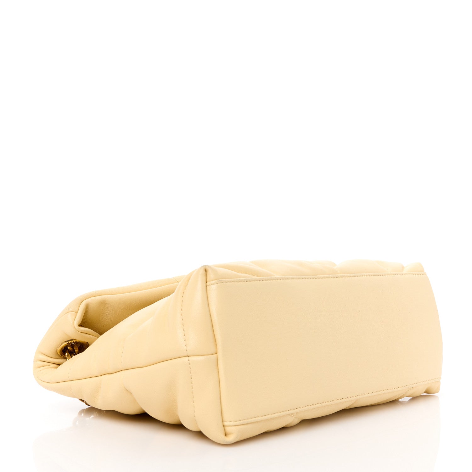 Saint Laurent Lambskin Quilted Small Loulou Puffer Monogram Chain Satchel Jaune Pale 4 of 11