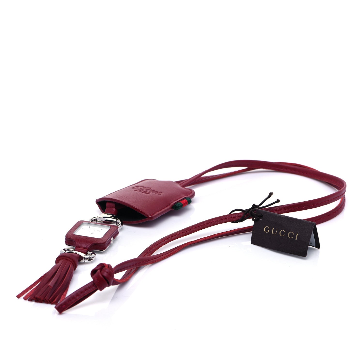 Gucci Stainless Steel Calfskin 1921 Pendant Quartz Watch Red 5 of 6