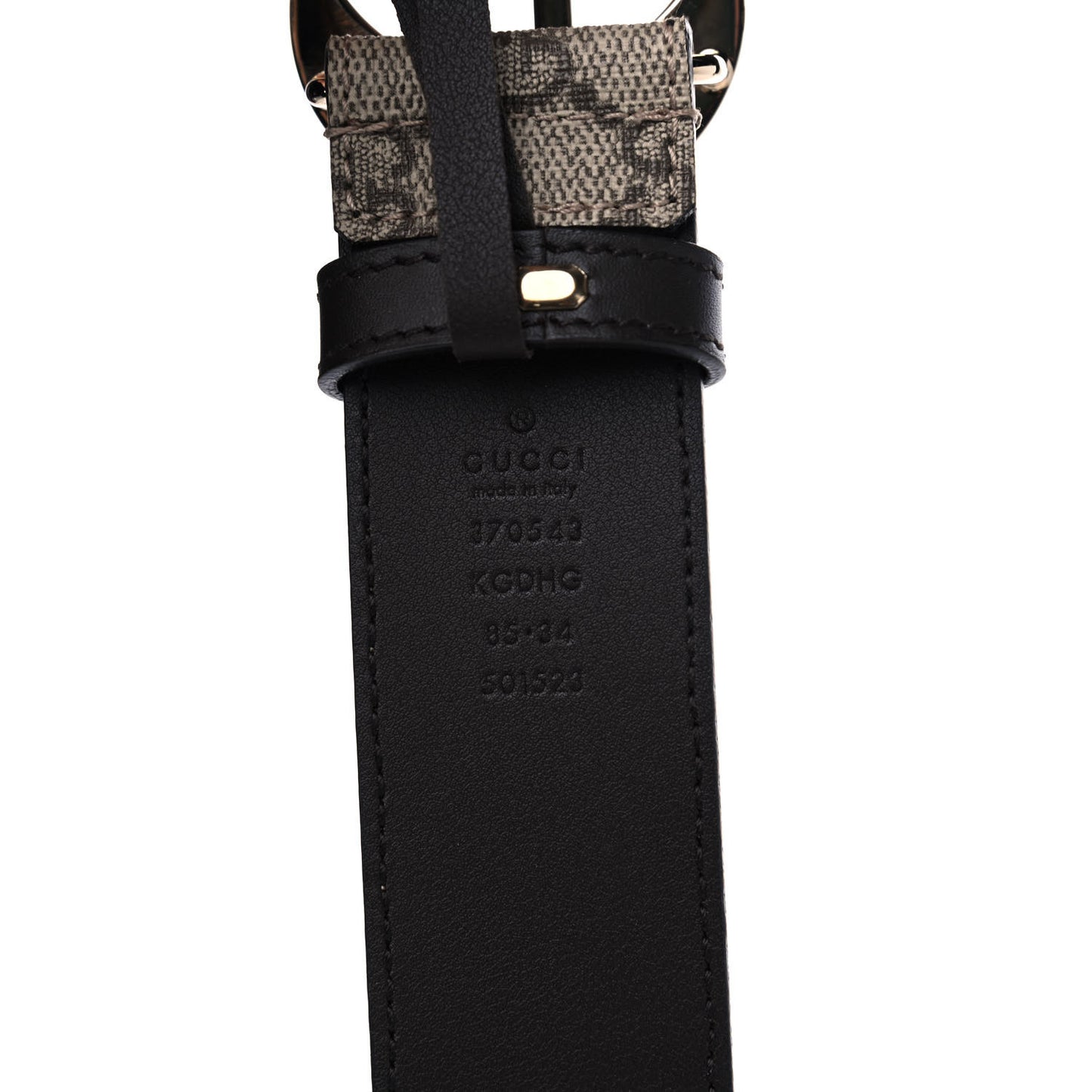 GG Supreme Monogram Interlocking G 37mm Belt 85 34 Beige Ebony Cocoa