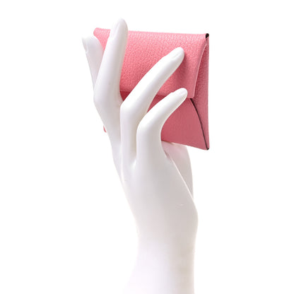 Hermes Chevre Mysore Verso Bastia Coin Purse Rose Confetti Brique 2 of 7