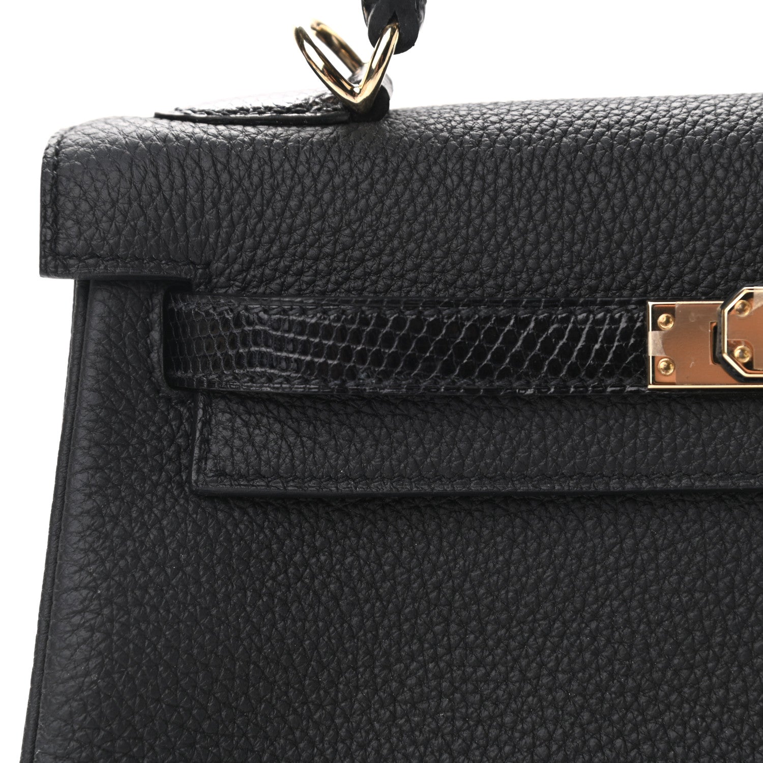 Hermes Togo Lizard Kelly Retourne Touch 25 Black 11 of 12