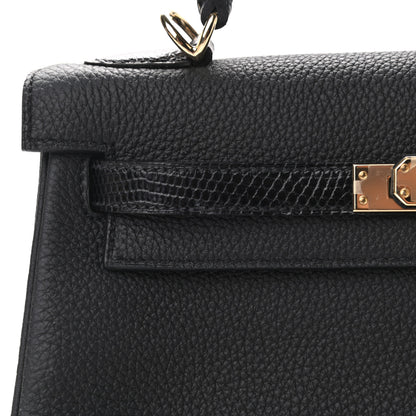 Hermes Togo Lizard Kelly Retourne Touch 25 Black 11 of 12