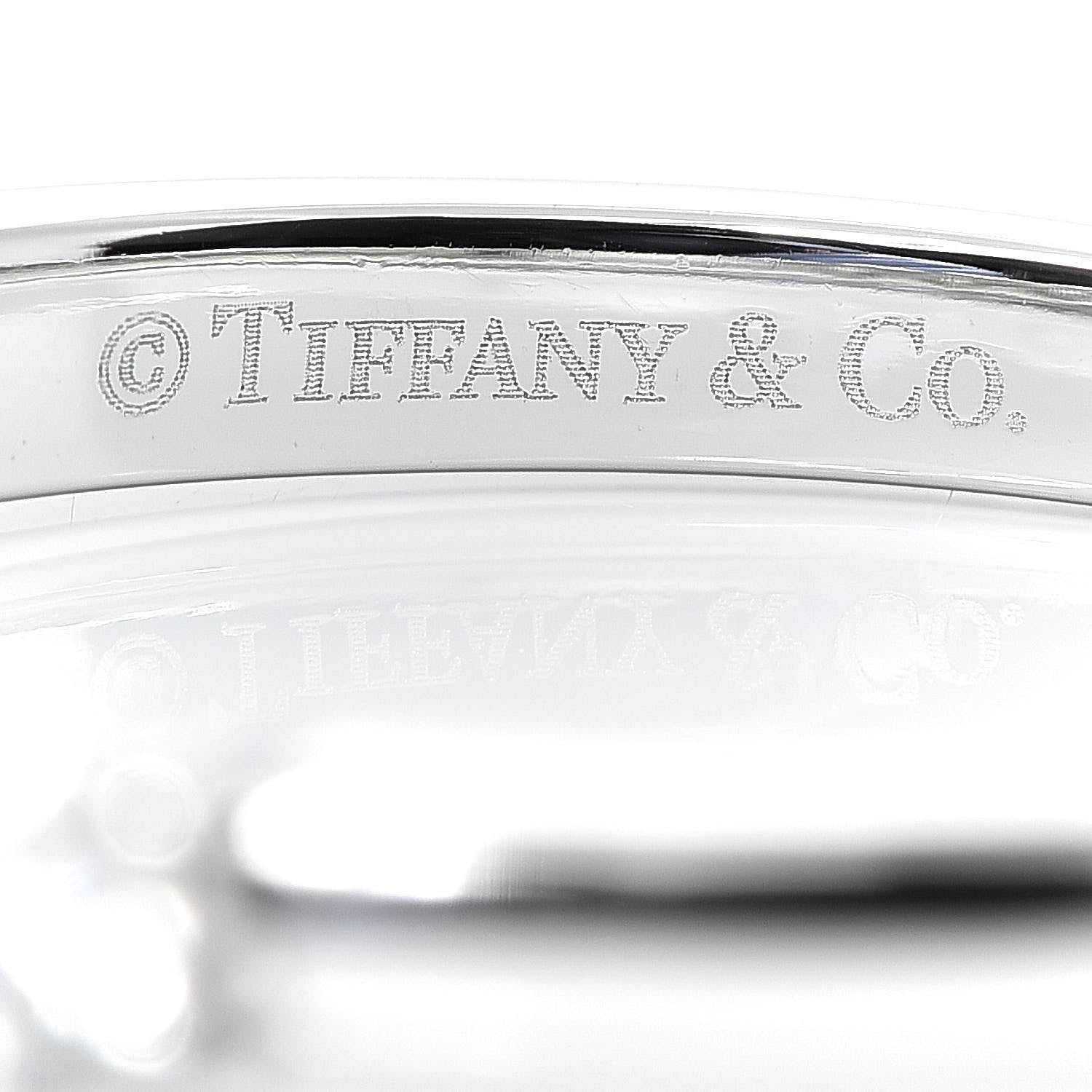 Tiffany Platinum Diamond .57ct 3mm Half Circle Embrace Band Ring 52 6 5 of 7
