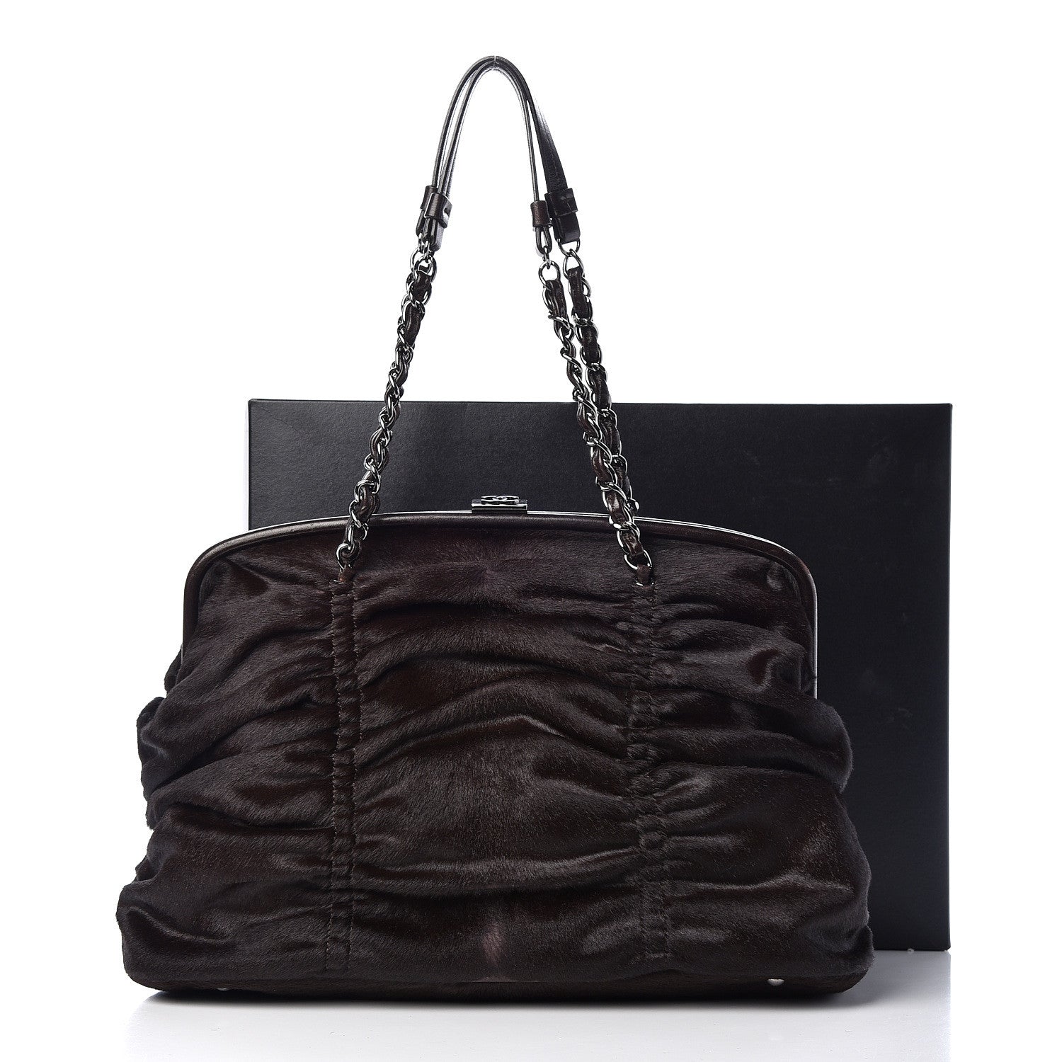 Chanel Pony Hair Sharpei Frame Tote Dark Brown 13 of 13