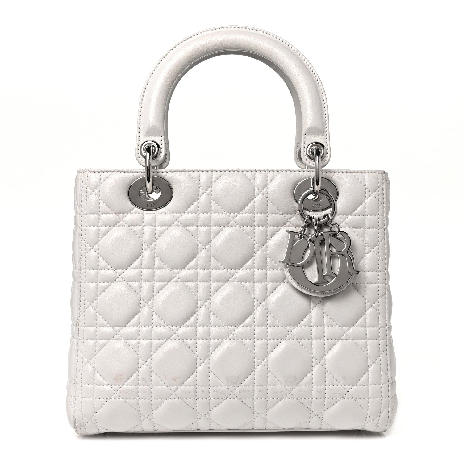 Christian Dior Lambskin Cannage Medium Lady Dior White 1 of 21