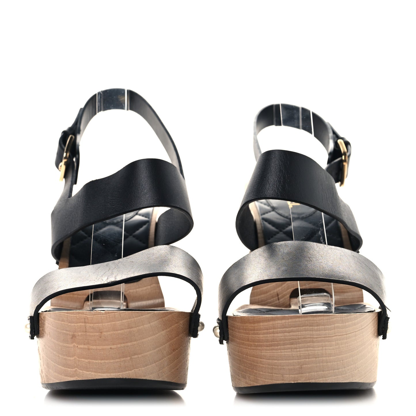 Wood Calfskin CC Hinge Wedge 41 Black