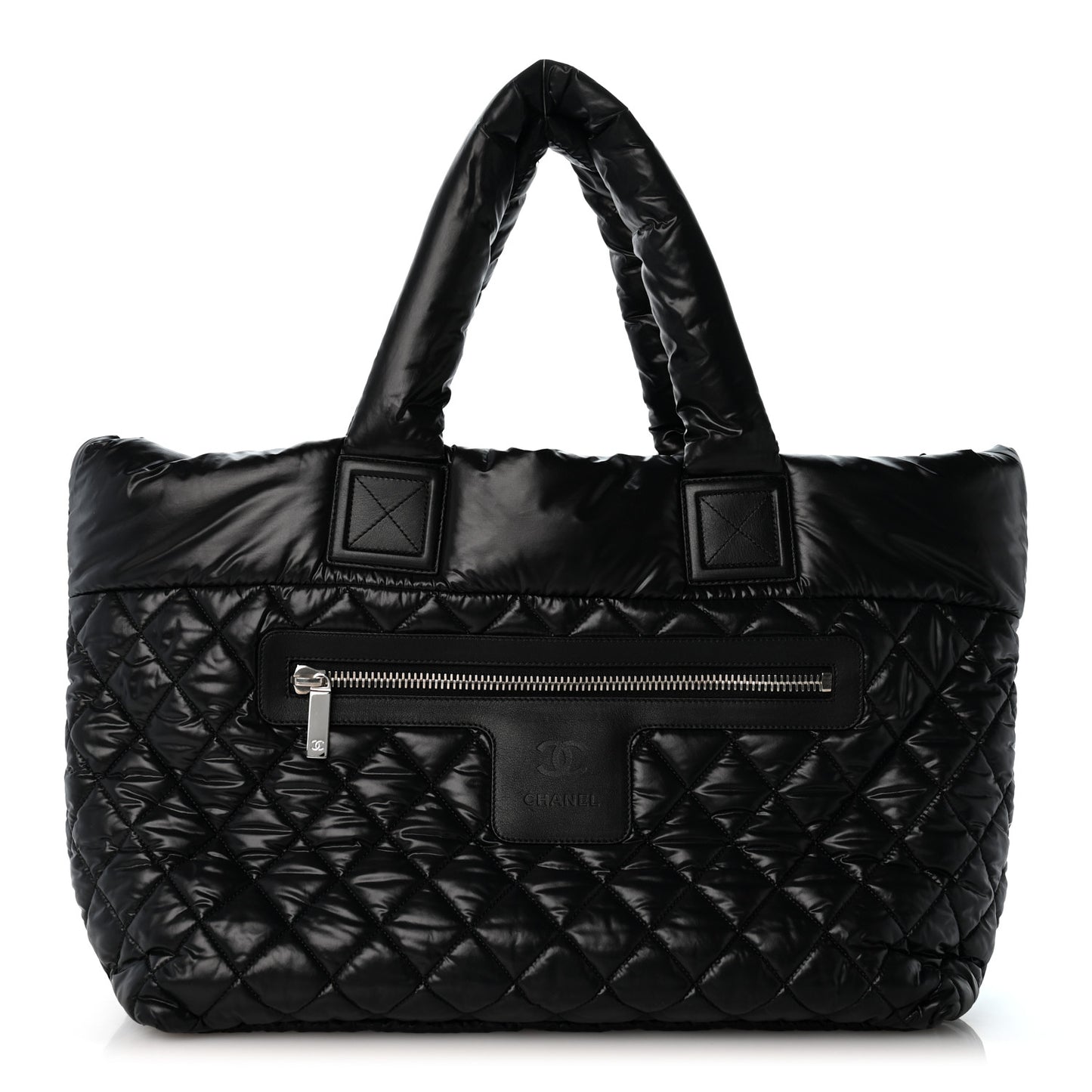 Nylon Quilted Large Coco Cocoon Tote Black