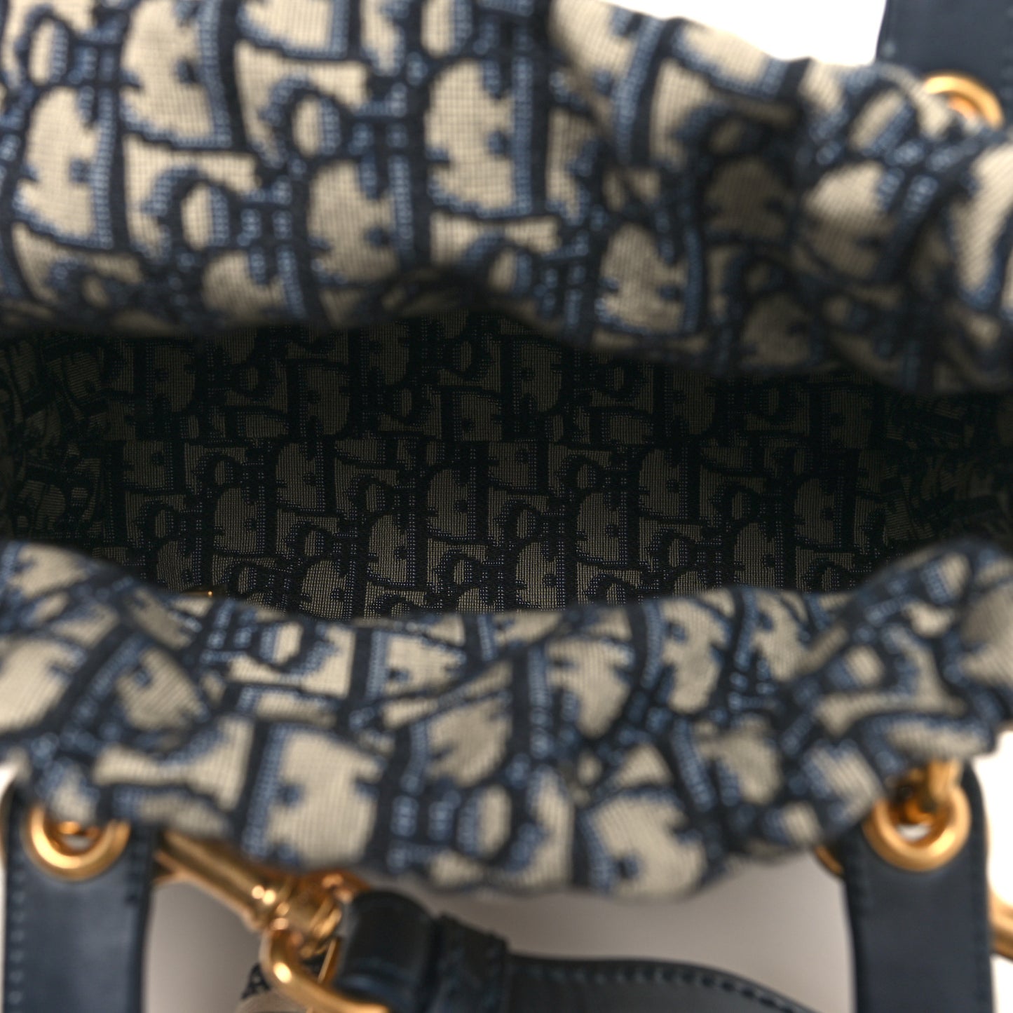 Wicker Oblique Medium Lady Dior Bag Blue
