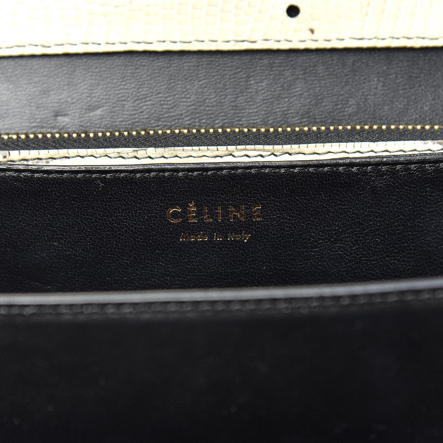 Lizard Medium Classic Box Flap Bag Natural