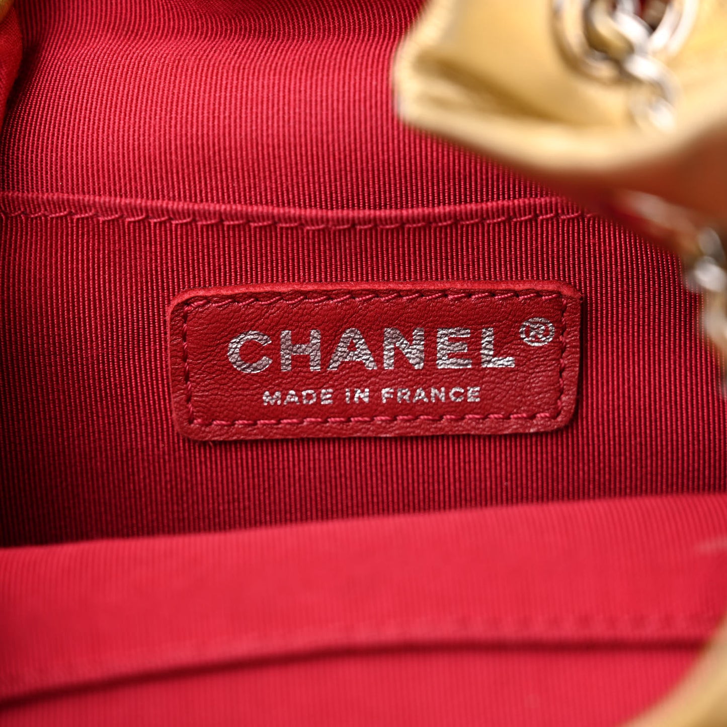 Metallic Aged Calfskin Quilted Small Gabrielle Bucket Gold