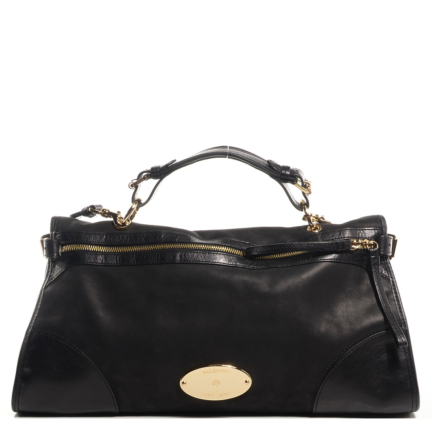Mulberry Smooth Leather Taylor Satchel Black 1 of 11