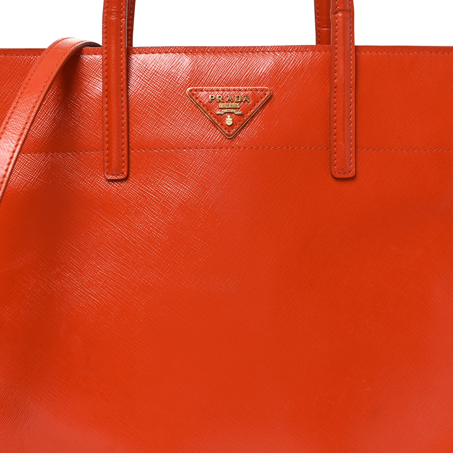 Saffiano Vernice Shopping Tote Arancio