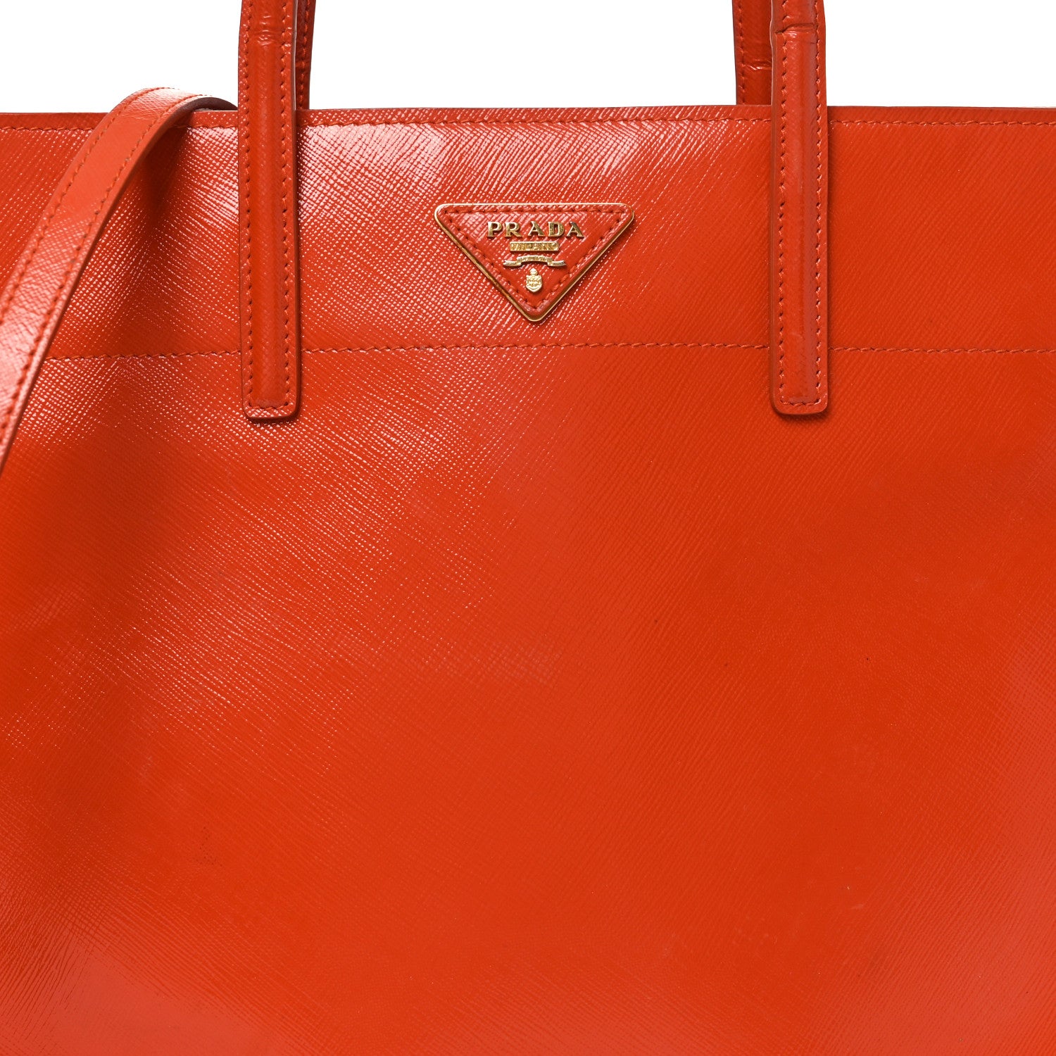 Prada Saffiano Vernice Shopping Tote Arancio 7 of 9